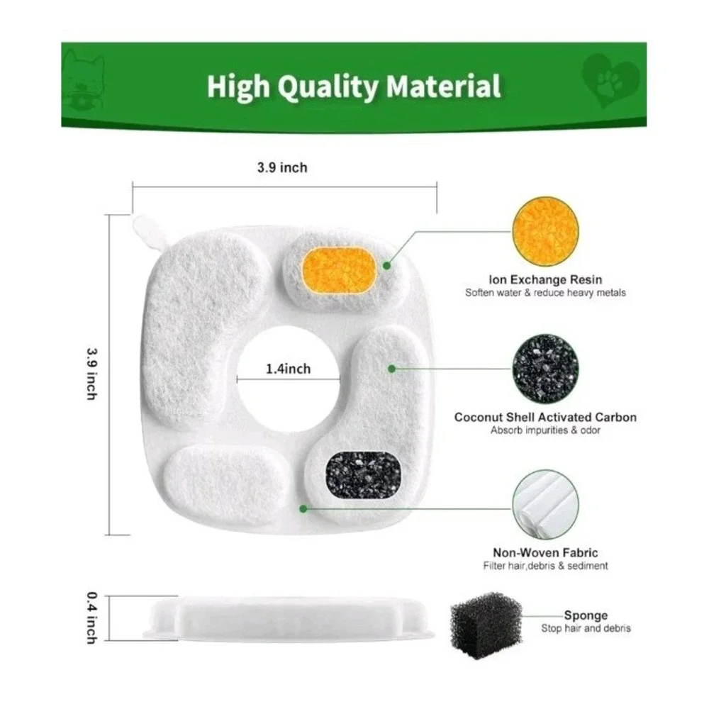 24 Pack Filters & 24 Pack Pre-Filter Sponges, Compatible with 95oz/2.8L Pet Foun